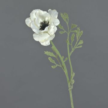 False anemone OKAPI, white, 22"/55cm, Ø4"/10cm