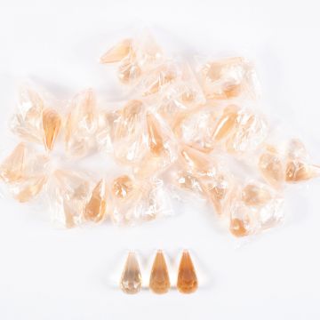Acrylic deco stones pendant LUVANA, diamond, 48 pieces, apricot-light orange-orange, 5cm