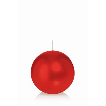 Ball candle MAEVA in cellophane foil, red, Ø3.1"/8cm, 25h - Made in Germany