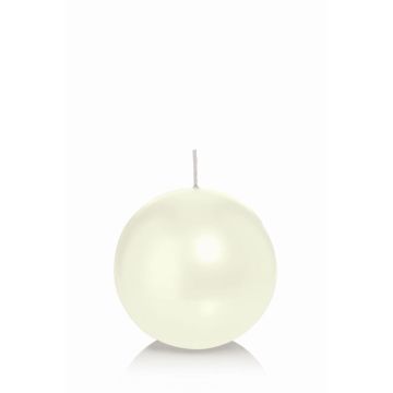 Ball candle MAEVA in cellophane foil, ivory, Ø3.1"/8cm, 25h - Made in Germany