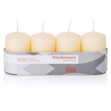 Advent candles JENARO, 4 pieces, biscuit, 8cm, Ø5cm, 18h - Made in Germany