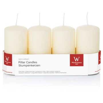 Advent candles JENARO, 4 pieces, biscuit, 10cm, Ø5cm, 23h - Made in Germany