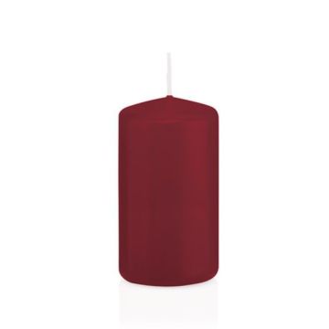 Votive candle / pillar candle MAEVA, bordeaux, 4"/10cm, Ø2"/5cm, 23h - Made in Germany