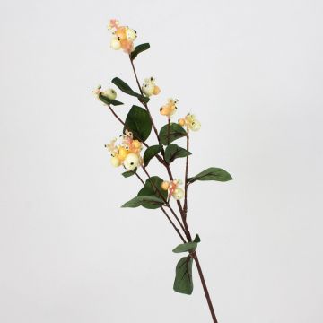 Decorative branch snowberry NERINA with berries, apricot-cream, 20"/50cm