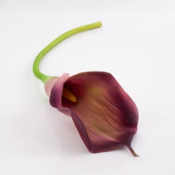 Artificial flower Calla TERESA, violet, 28"/70cm, 3.9"x7"/10x18cm