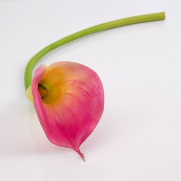 Artificial flower Calla TERESA, pink-yellow, 28"/70cm, 3.9"x7"/10x18cm