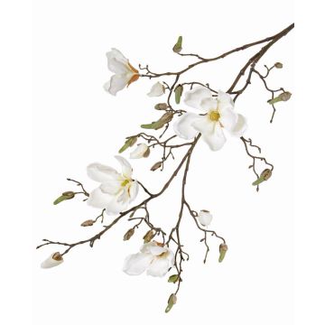Artificial magnolia twig LORA, cream, 4ft/110cm, Ø 3.9"-4.7"/10-12cm