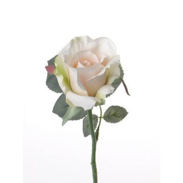 Artificial rose ELLI, cream-pink, 12"/30cm, Ø 2.4"/6cm
