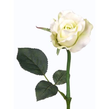 Artificial rose ELLI, cream-white, 12"/30cm, Ø 2.4"/6cm