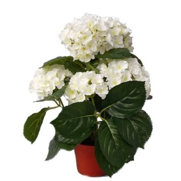 Textile flower hydrangea TEMARI, cream, 16"/40cm, Ø 3.9"-4.7"/10-12cm