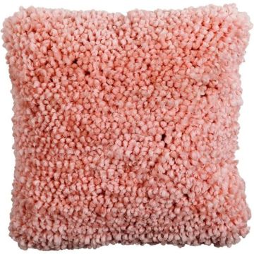 Cuddly cushion FALKO, salmon pink, 20"x20"/50x50cm