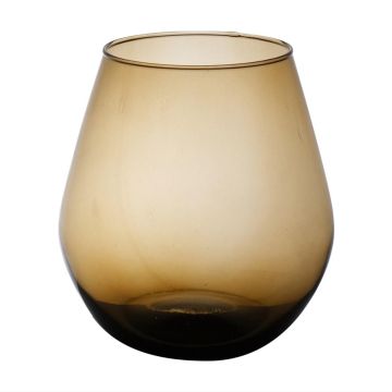 Lantern glass EDUARDINA, recycled, orange-brown-clear, 30cm, Ø25cm