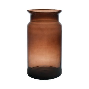 Glass flower vase HANNA EARTH, brown-clear, 29,5cm, Ø15cm