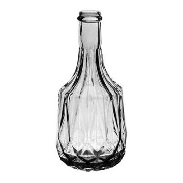 Glass bottle SEGUNDO, structure pattern, clear, 17cm, Ø8cm