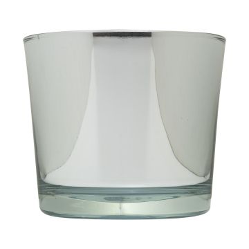 Glass planter ALENA SHINY, shiny silver, 12,5cm, Ø14,5cm