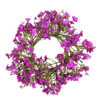 Decorative gypsophila wreath LITAGO, violet, Ø8"/20cm