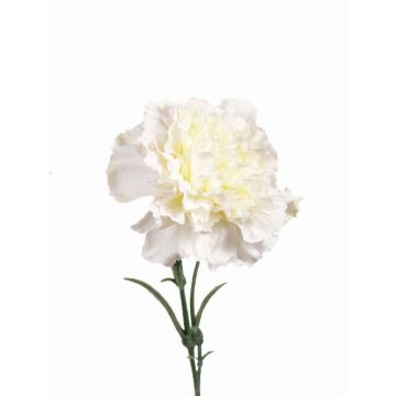 Artificial carnation flower VANERA, white, 24"/60cm, Ø 3.1"/8cm