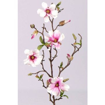 Decorative magnolia MARGA, pink-pink, 31"/80cm, Ø 2.4"-3.1"/6-8cm