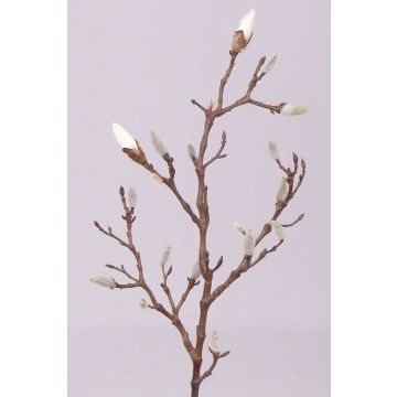 Decorative magnolia branch ASANI, white, 28"/70cm