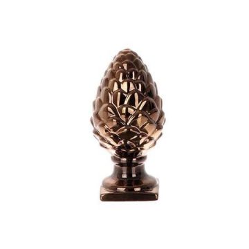 Decorative vintage figurine Pine cone EUWIN on a pedestal, copper, 4.3"x4.3"x9"/11x11x22cm