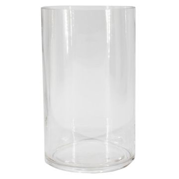 Cylindrical glass vase SANSA OCEAN, recycled, clear, 8"/20cm, Ø4.7"/12cm