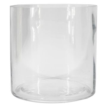 Cylindrical candle glass SANSA OCEAN, recycled, clear, 6"/15cm, Ø6"/15cm