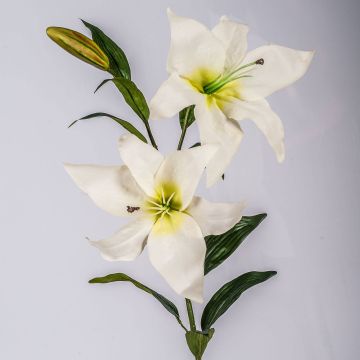 Artificial flower Lily KIRSTEN, white, 33"/85cm, Ø 5.9"/15cm