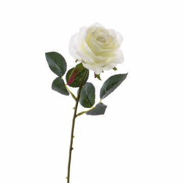 Artificial flower rose SIMONY, cream, 18"/45cm, Ø 3.1"/8cm