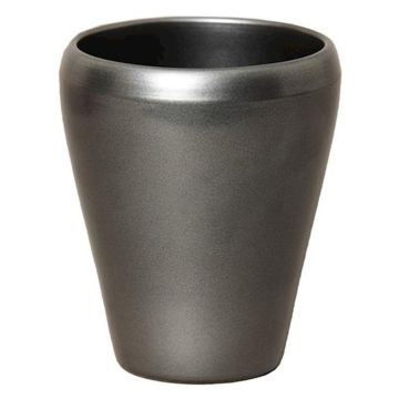 Orchid vase NAZARABAD, ceramic, silver, 7"/17cm, Ø5.5"/14cm