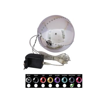 LED Christmas bauble LUVELIA, shiny dark blue, Ø 6"/15 cm
