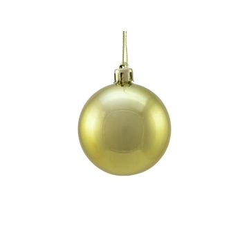 Christmas baubles MELANIA, 6 pcs, metallic gold, Ø 2.4"/6 cm