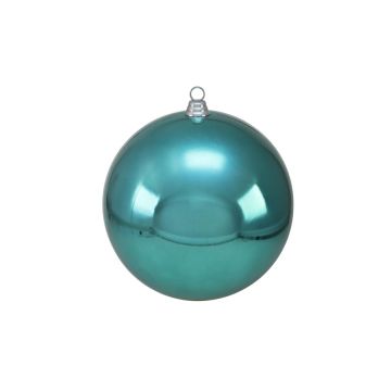 Christmas bauble TEODORA, shiny turquoise, Ø 12"/30 cm