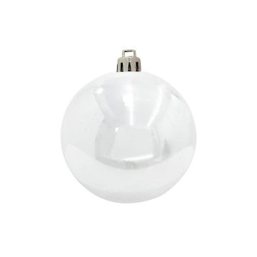 Christmas bauble CANELA, shiny white, Ø 8"/20 cm