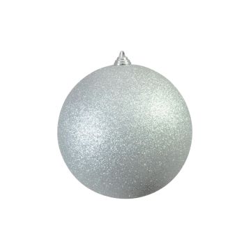 Christmas bauble CANELA, glitter, silver, Ø 8"/20 cm