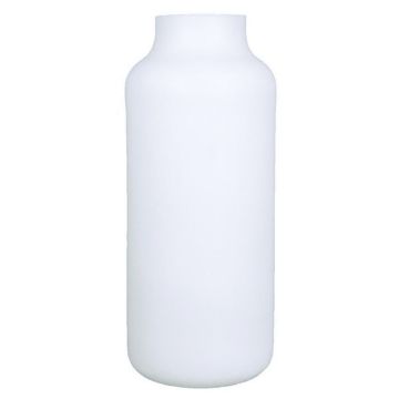 Glass flower vase SIARA, white-matt, 14"/35 cm, Ø 6"/15 cm
