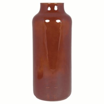 Glass flower vase SIARA, amber-transparent, 14"/35 cm, Ø 6"/15 cm