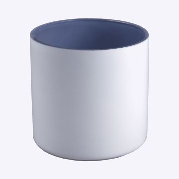Glass candle holder EVITA, matt-white, 4.3"/11 cm, Ø 4.5"/11,5 cm