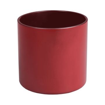 Glass candle holder EVITA, matt-red, 4.3"/11 cm, Ø 4.5"/11,5 cm