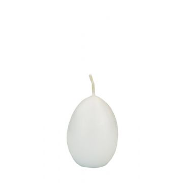 Easter egg candle LEONITA, white, 6cm, 4,5cm, 7h - Made in Germany