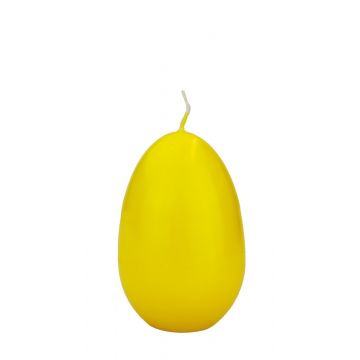 Easter egg candle LEONITA, yellow, 3.5"/9cm, 2.4"/6cm, 16h - Made in Germany
