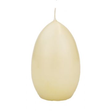 Easter egg candle LEONITA, cream, 4.7"/12cm, 3.1"/8cm, 40h - Made in Germany