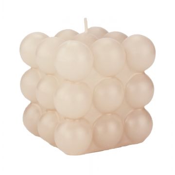Decorative bubble candle MARAVILLA, cream, 3.3"x3.3"x3.3"/8,5x8,5x8,5cm - Made in Germany