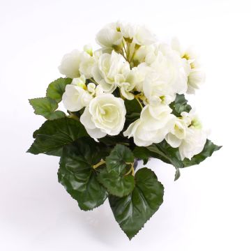 Silk flower begonia IVANA on spike, cream, 8"/20cm, Ø 1.2"-2"/3-5cm