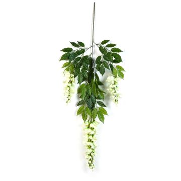 Decorative Wisteria branch LAUREN, flowering, cream, 33"/85cm