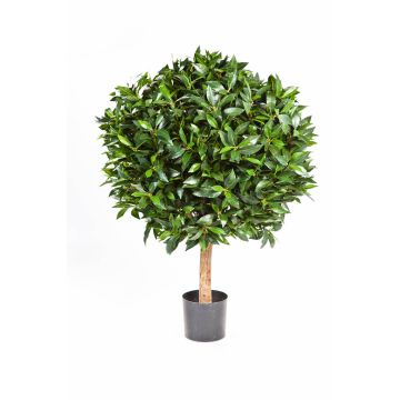 Decorative cherry laurel ball TIBERIUS, natural trunk, fruits, hardly inflammable, 31"/80cm, Ø 24"/60cm