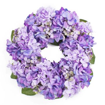 Decorative hydrangea wreath MEJA, purple, Ø 14"/35cm