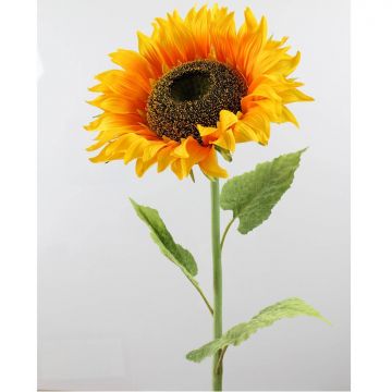 Textile flower sunflower BELITA, yellow-orange, 3ft/105cm, Ø 11"/27cm