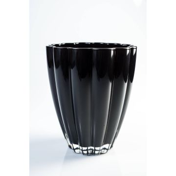 Small glass vase/table vase BEA, black, 6.69"/17cm, Ø 5.51''/14cm