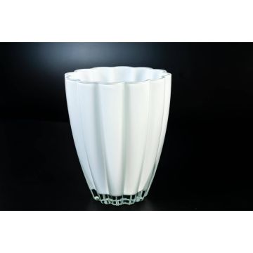 Small glass vase/table vase BEA, white, 6.69"/17cm, Ø 5.51''/14cm