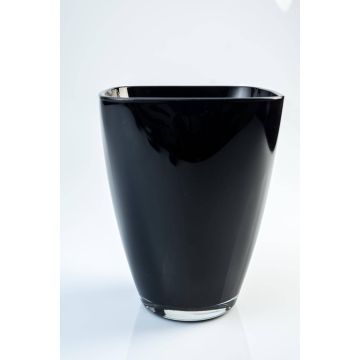 Angular glass vase YULE, black, 6.69"/17cm x 5.12"/13cm x 5.12"/13cm